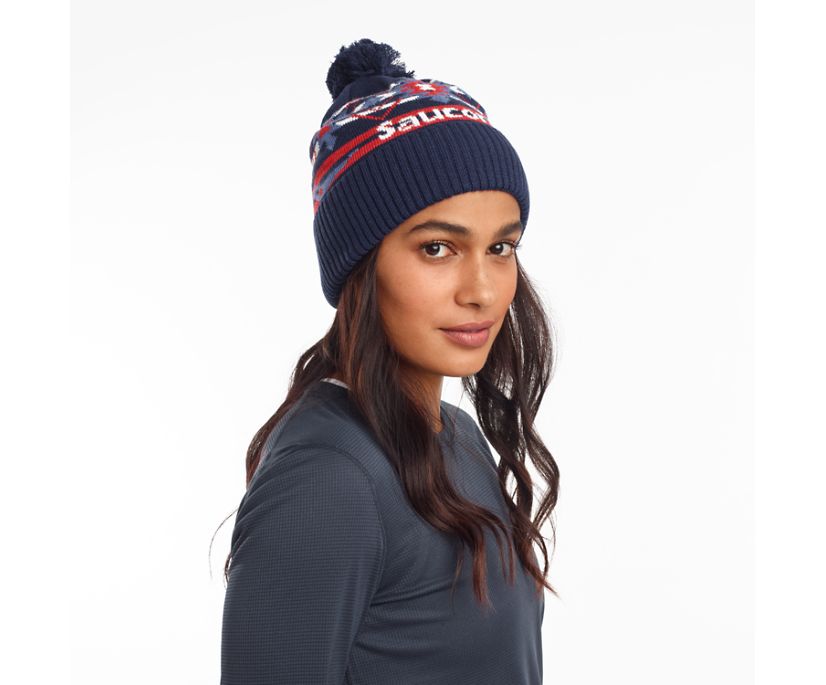 Saucony Rested Pom Beanies Dam Blå | Sverige 514XYU